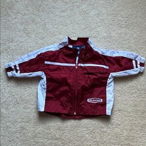 Oklahoma Kids Burgundy and White Raincoat